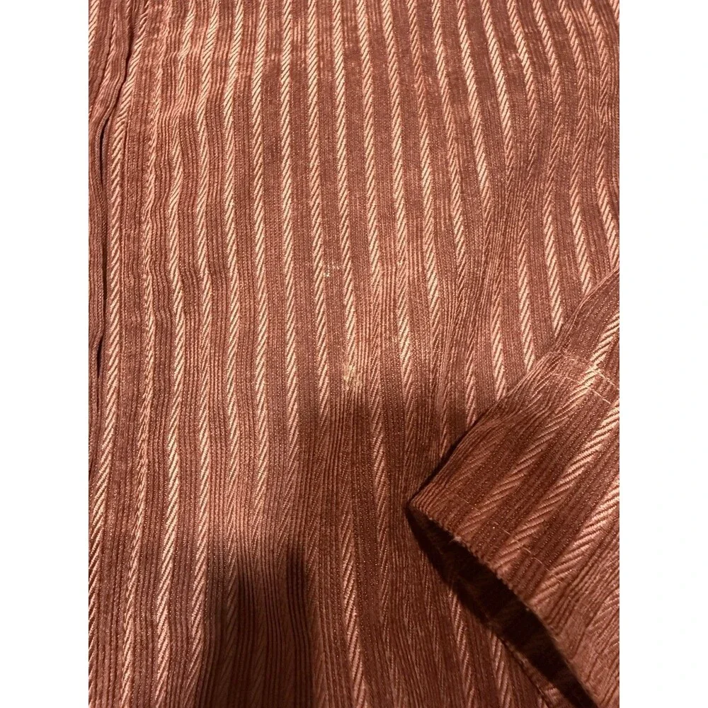 Stacy Adam’s Mens Jacket And Pants Set Rust Corduroy Zip Pockets Lined Size 3XL